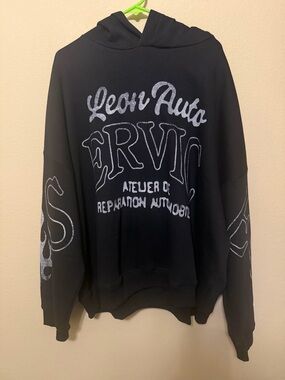 D&F Ricky Singh Boxy Fit Hoodie XL Black Graphic Streetwear NWT Oversized
